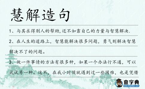 慧解造句