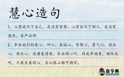 慧心造句