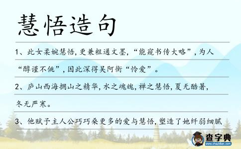 慧悟造句