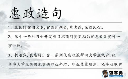 惠政造句