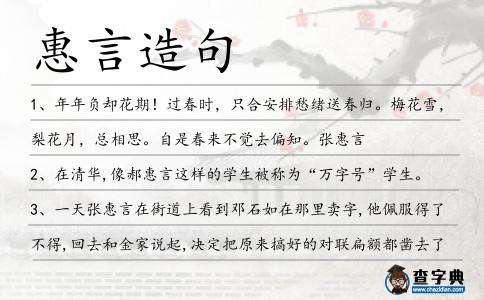 惠言造句