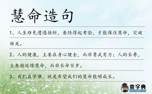 慧命造句