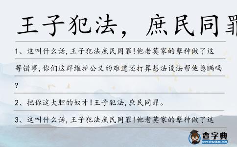 王子犯法，庶民同罪造句