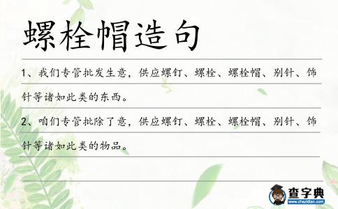螺栓帽造句