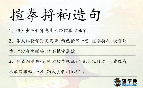 揎拳捋袖造句
