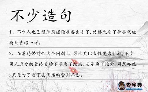 不少造句