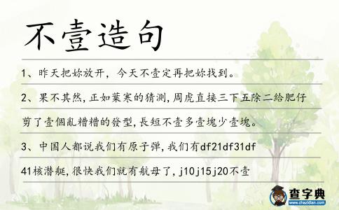 不壹造句