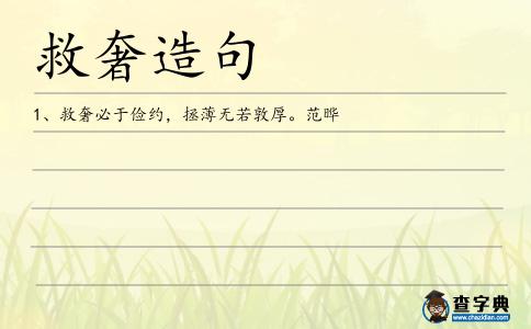 救奢造句