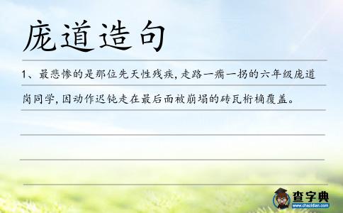 龐道造句