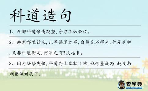科道造句