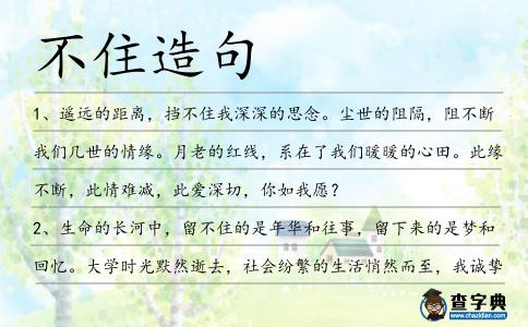 不住造句