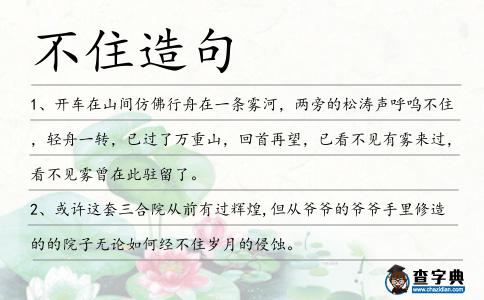不住造句