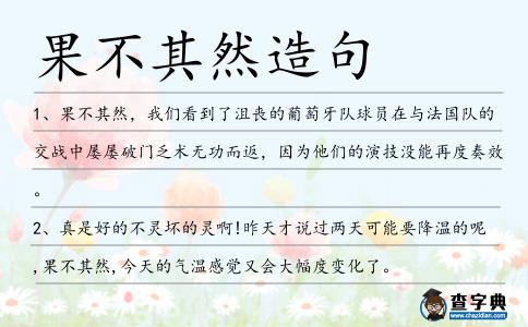 果不其然造句