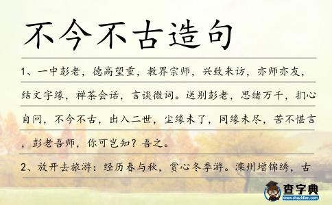 不今不古造句