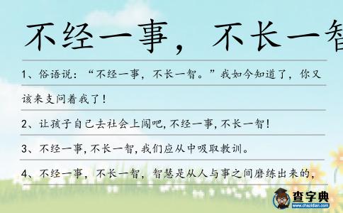 不經一事,不長一智造句