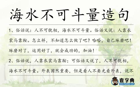 海水不可斗量造句