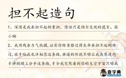 擔不起造句