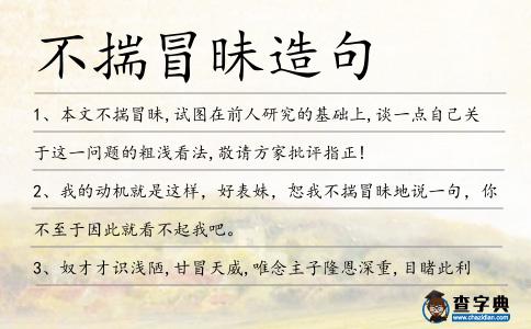 不揣冒昧造句