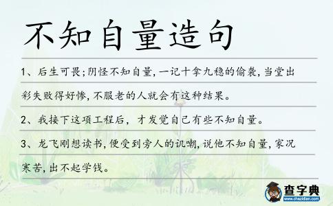 不知自量造句