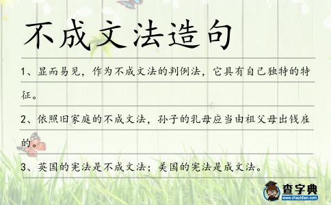 不成文法造句