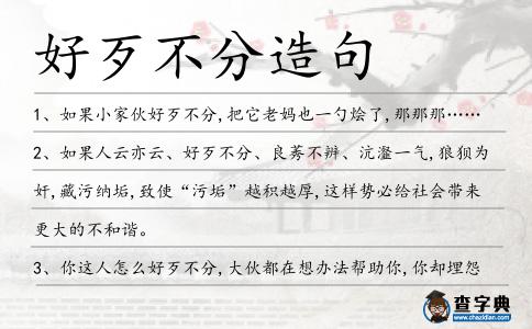 好歹不分造句