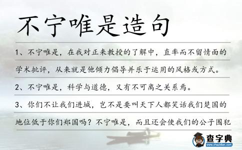 不寧唯是造句