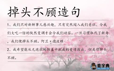 掉頭不顧造句