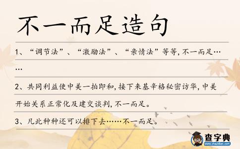 不一而足造句