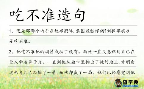 吃不準造句