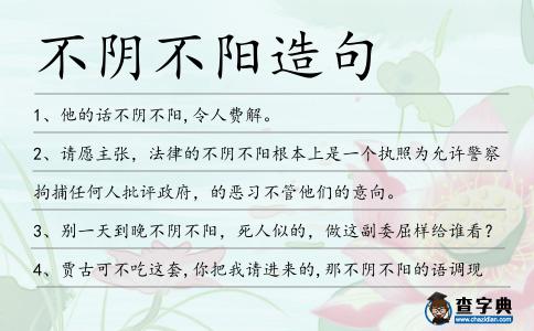 不陰不陽造句