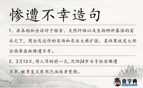 慘遭不幸造句