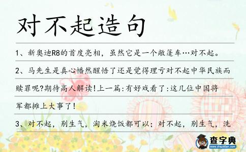 對(duì)不起造句