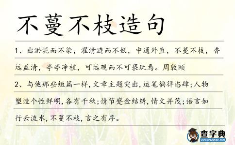 不蔓不枝造句