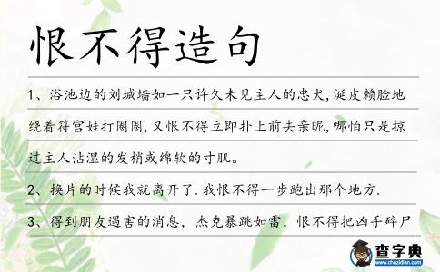 恨不得造句