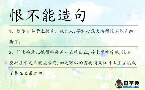 恨不能造句