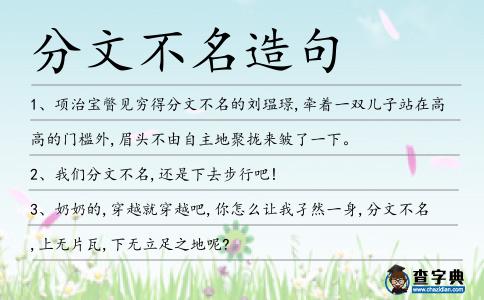 分文不名造句