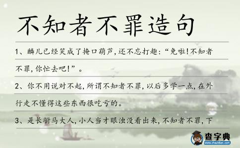 不知者不罪造句