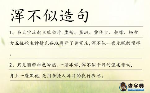 渾不似造句