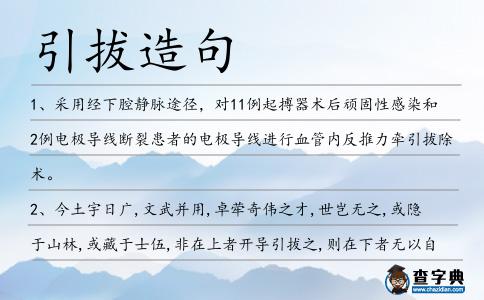 引拔造句