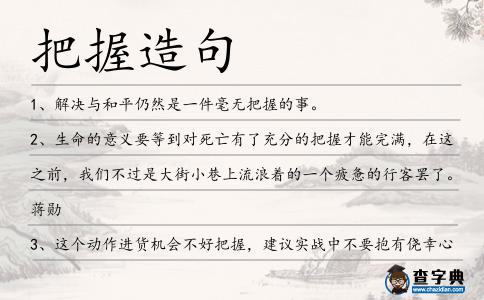 把握造句