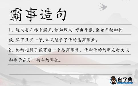 霸事造句