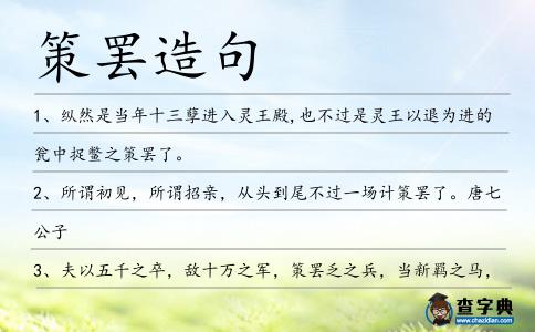 策罷造句