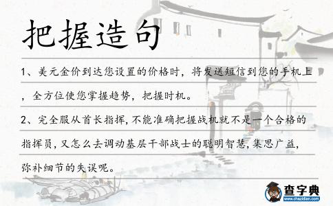 把握造句