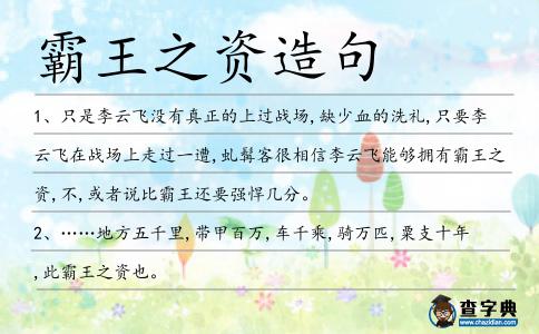 霸王之資造句