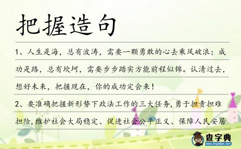 把握造句
