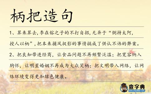 柄把造句