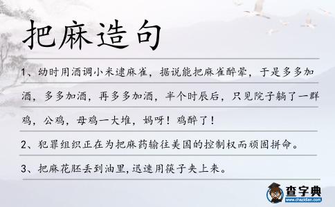 把麻造句