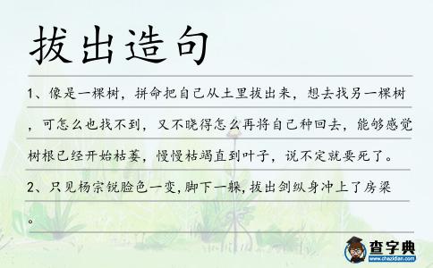 拔出造句