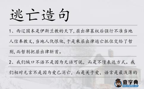 逃亡造句