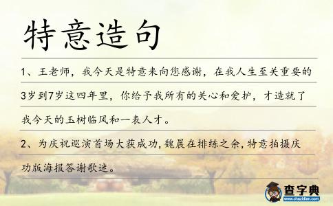 特意造句